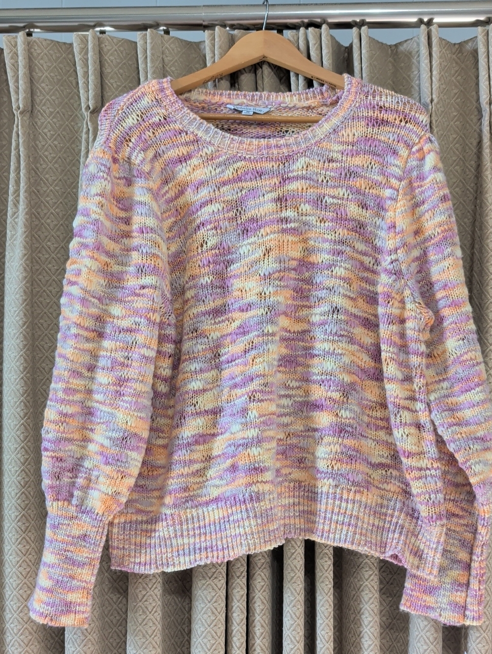 NWT Women's Size 3X Ophelia Roe Multi-Color Crew Neck Knit Sweater